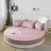 Round Bed Sheets Cotton Fitted Mattress Cover Bedding Protector - 220cm Diameter - Image 3