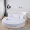 Round Bed Sheets Cotton Fitted Mattress Cover Bedding Protector - 220cm Diameter - Image 6
