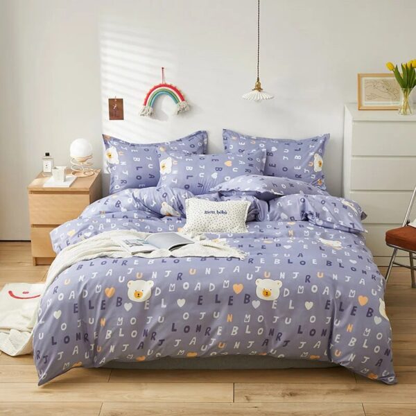 Kawaii Bed Sheets Cartoon-Themed Duvet Cover Bed Set for Double Beds with Luxurious Pillowcases - 200x200 Size (Sheet Not Included) - Image 3