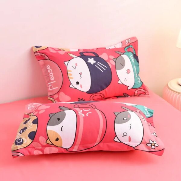 Kawaii Bed Sheets Cartoon-Themed Duvet Cover Bed Set for Double Beds with Luxurious Pillowcases - 200x200 Size (Sheet Not Included) - Image 4