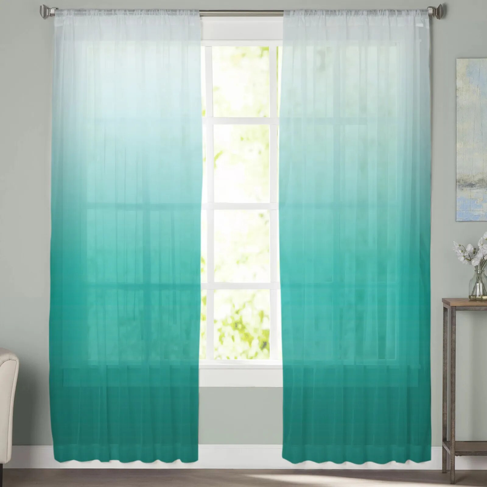 Bird Branches Tulle Sheer Curtains for Living Room Decoration Curtains for the Room Bedroom Kitchen Voile Organza Curtains