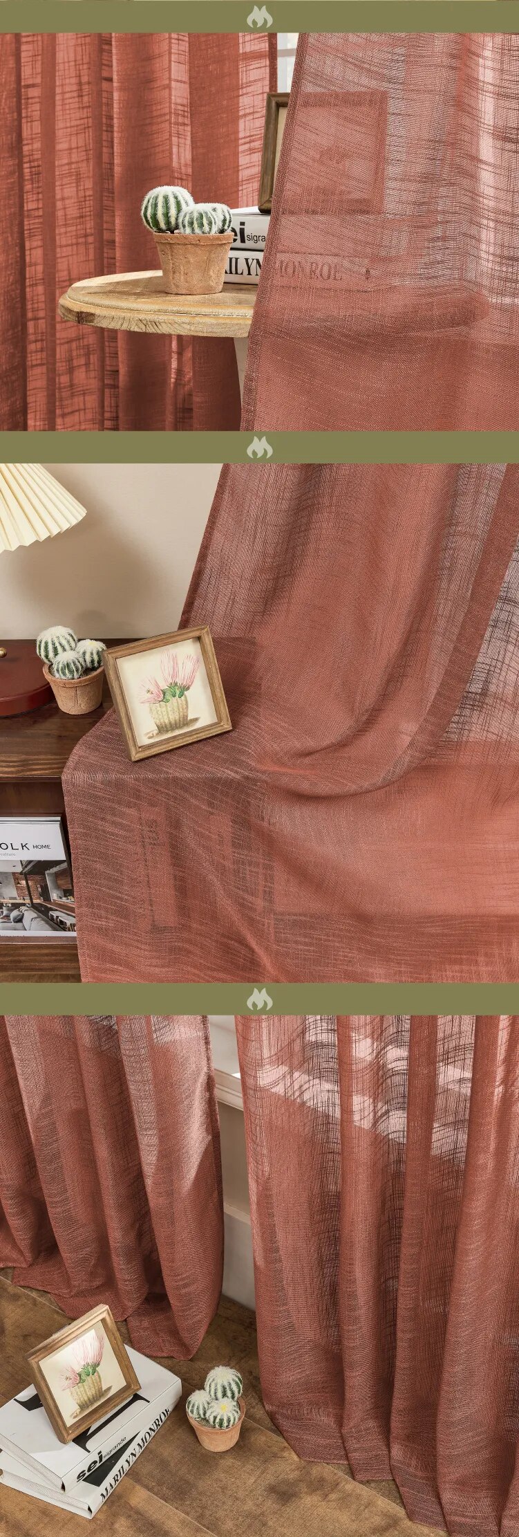 Thick Linen Sheer Curtain Fabric for Sliding Doors, Window Screening, and Long Curtains