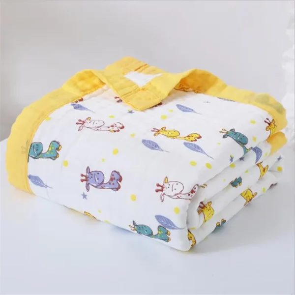 6-Layer Muslin Cotton Baby Quilt – Soft Infant Kids Swaddle Wrap Blanket for Sleeping and Warmth – Cozy Bed Cover Muslin Baby Blanket - Image 10