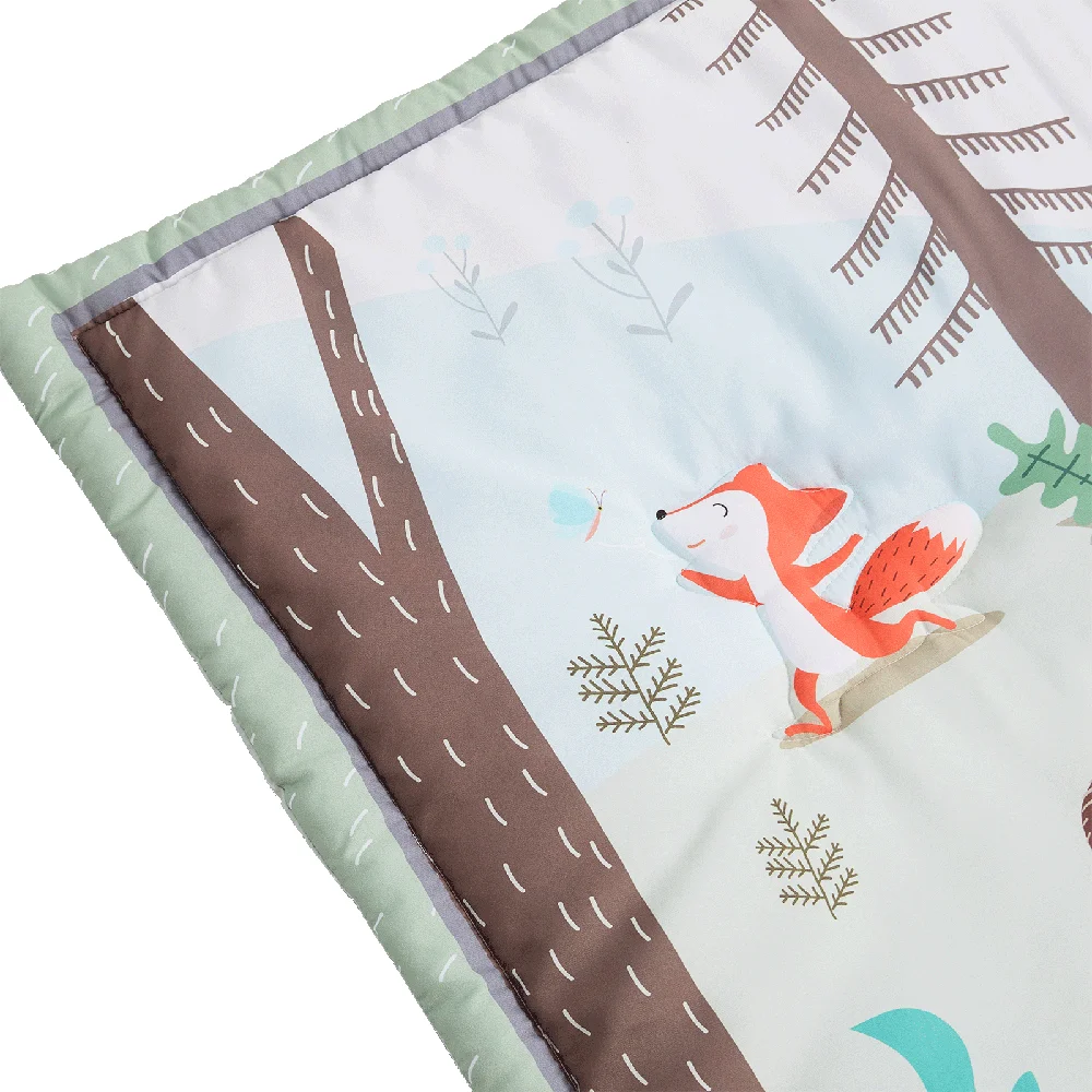 Woodland Animal Nursery Baby Quilt - Soft Cot Comforter - Polyester Bedding Throw Blanket for Crib