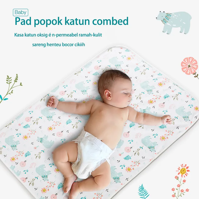 Pure Cotton Baby Changing Mat - Mini Crib Sheets with Bamboo Fiber - Waterproof, Washable, and Breathable Crib Mattress for Infants