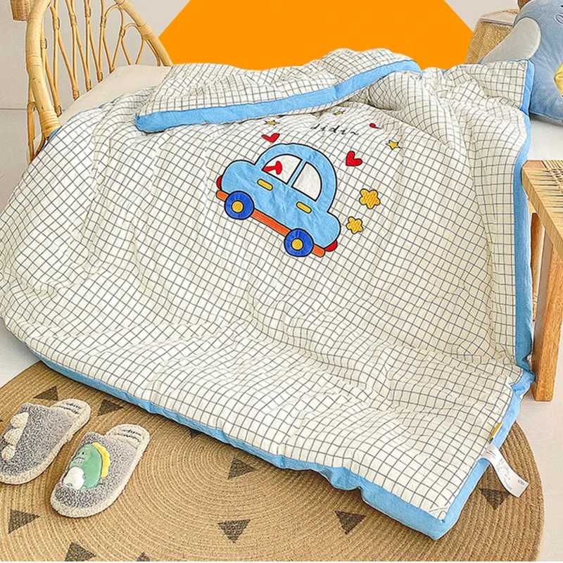Cute Cartoons Toddler Quilt - 120x150cm & 150x200cm Pure Cotton Bedding Quilts for Baby Spring Summer and Autumn Winter - Lightweight Sleeping Blanket for Kids